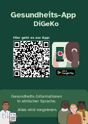 Fachgruppe Gesundheitsförderung und Prävention, DiGeKo App Flyer (Gesundheitsinformationen einfach zugänglich)